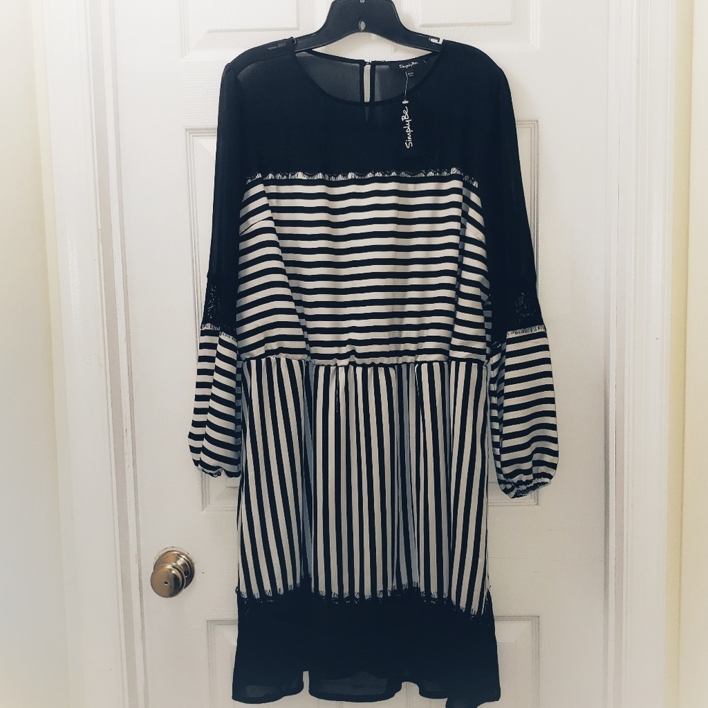 Simply Be retro striped dress